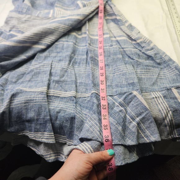 Express Blue and White Striped Midi Dress - Picture 6 of 9